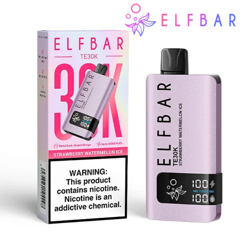 Pod Descartável Premium Elfbar TE30K Strawberry Watermelon Ice com 30.000 puffs, sabores deliciosos, bateria recarregável e entrega rápida via moto boy para Itajaí, Balneário Camboriú e Itapema!