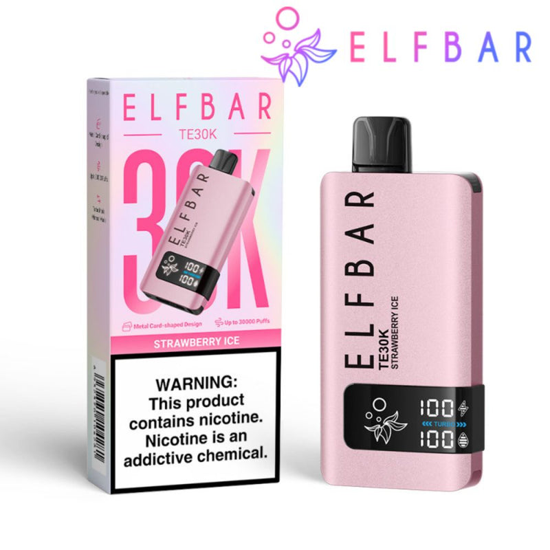 Pod Descartável Premium Elfbar TE30K  Strawberry Ice com 30.000 puffs, sabores deliciosos, bateria recarregável e entrega rápida via moto boy para Itajaí, Balneário Camboriú e Itapema!